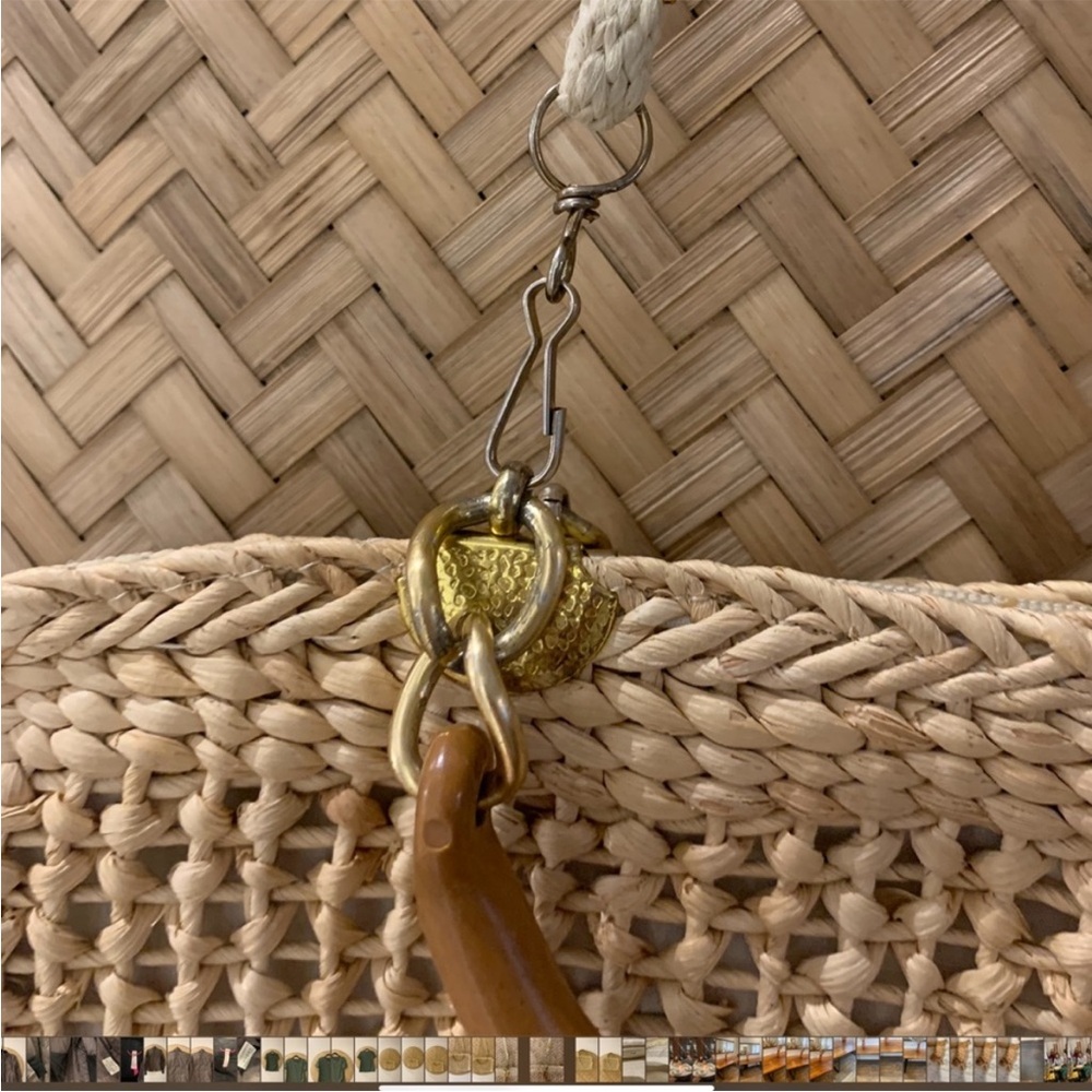 GORGEOUS VINTAGE RATTAN SHOULDER‎ BAG W/ HANDLE - MADE IN ITALY - Picture 9 of 11